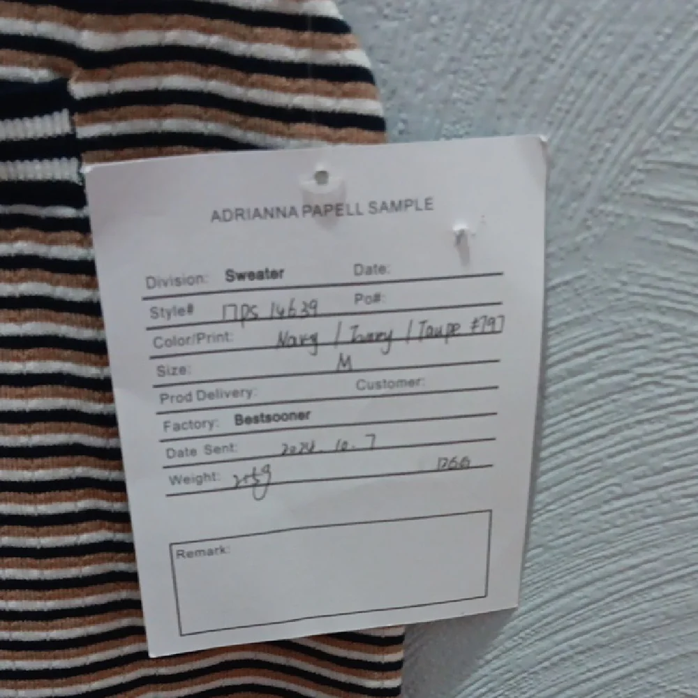 Adrianna Papell Navy and Cream Striped Pencil Skirt - Picture 2 of 5